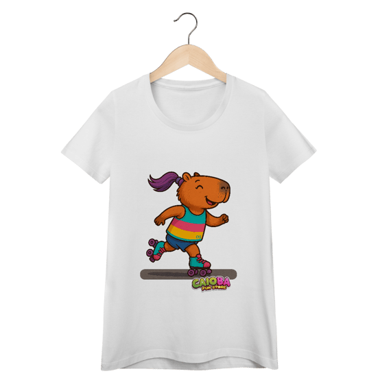 Camiseta Capivara de Patins menina - feminina