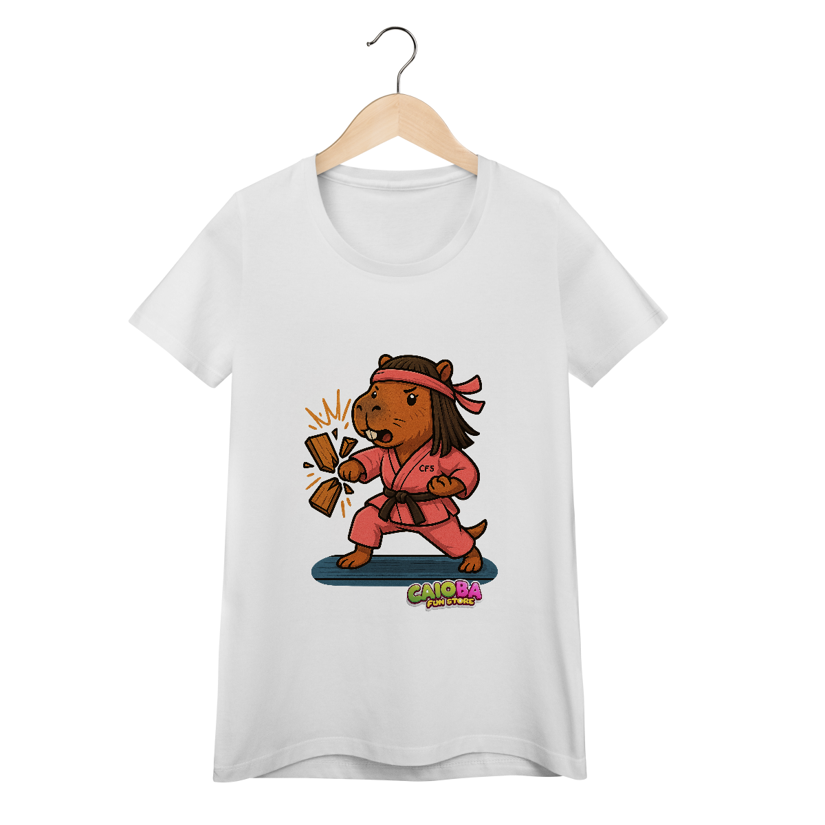 Nome do produto: Camiseta Capivara Karateca menina - feminina