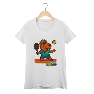 Camiseta Capivara Jogando Tênis - feminina