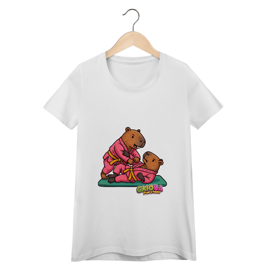 Camiseta Capivara Lutando Jiu-Jitsu menina - feminina