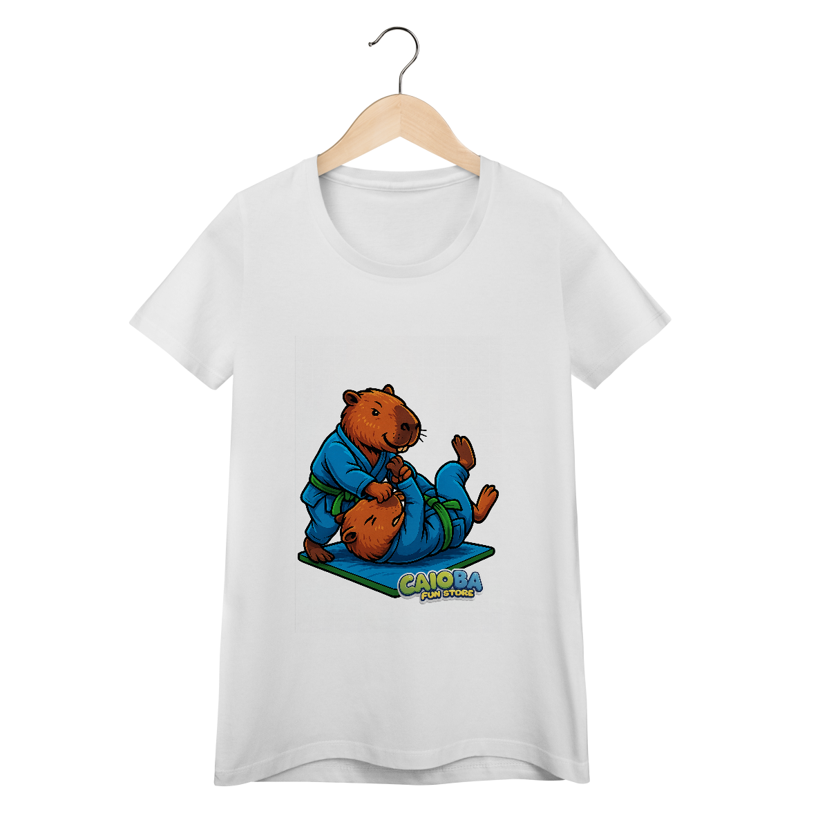 Nome do produto: Camiseta Capivara Lutando Jiu-Jitsu menino - feminina
