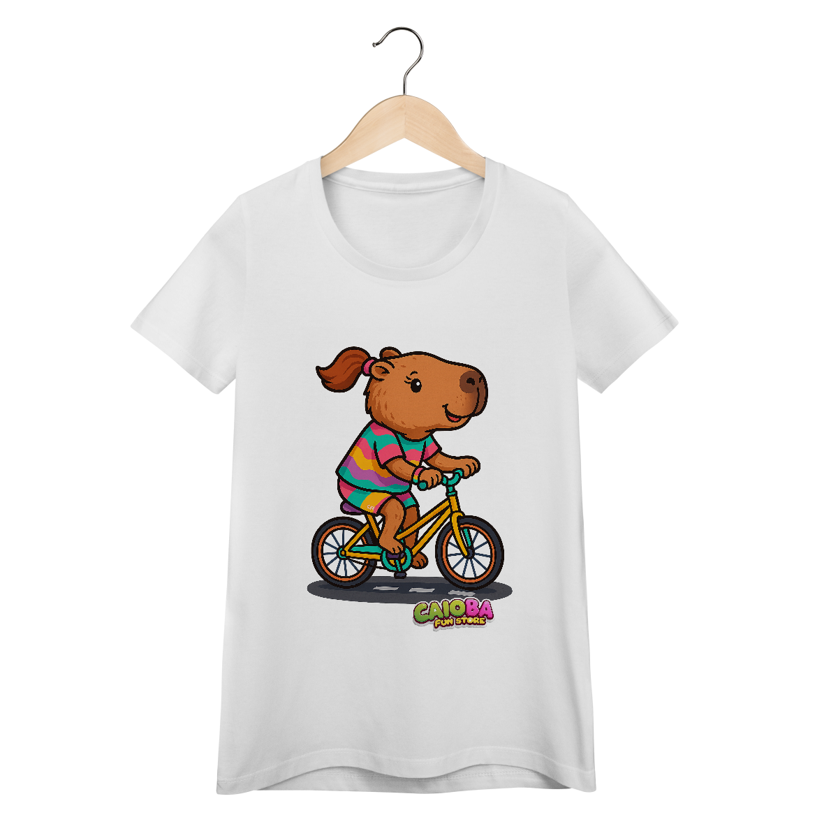 Nome do produto: Camiseta Capivara de Bicicleta menina - feminina
