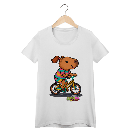 Camiseta Capivara de Bicicleta menina - feminina