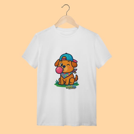 Camiseta T-shirt Adulto Unissex Cachorrinho – 100% Algodão | Coleção Reino Animal do Caioba