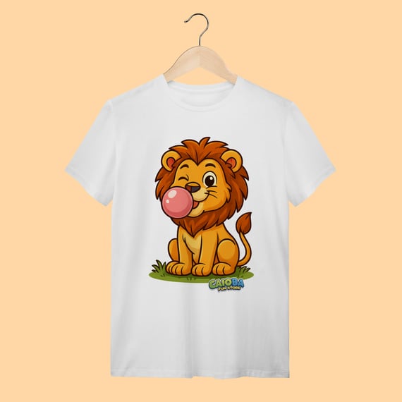 Camiseta T-shirt Adulto Unissex Leão – 100% Algodão | Coleção Reino Animal do Caioba