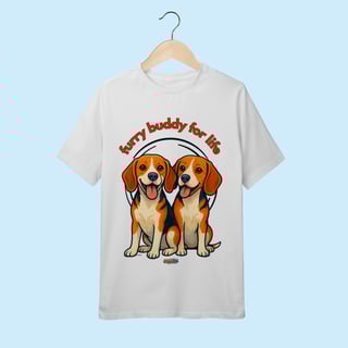 Nome do produto Camiseta Juvenil (10 a 14 anos) 2 Beagles – 100% Algodão | Coleção Amicão