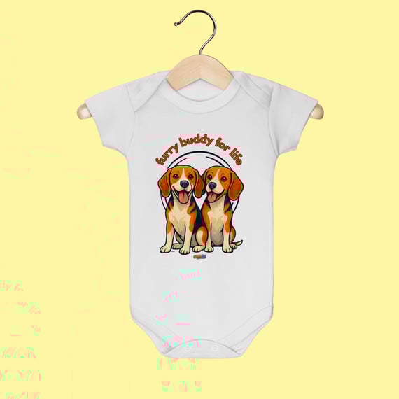 Body Infantil 2 Beagles – 100% Algodão | Coleção Amicão