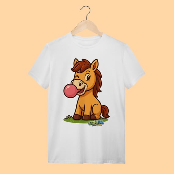 Camiseta T-shirt Adulto Unissex Cavalo – 100% Algodão | Coleção Reino Animal do Caioba