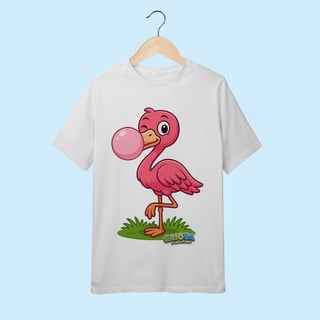 Camiseta Juvenil (10 a 14 anos) Flamingo – 100% Algodão | Coleção Reino Animal do Caioba