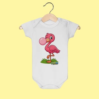 Body Infantil Flamingo – 100% Algodão | Coleção Reino Animal do Caioba