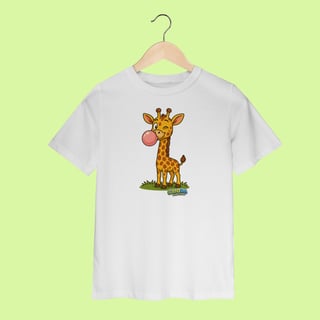 Camiseta Infantil (2 a 8 anos) Girafa – 100% Algodão | Coleção Reino Animal do Caioba
