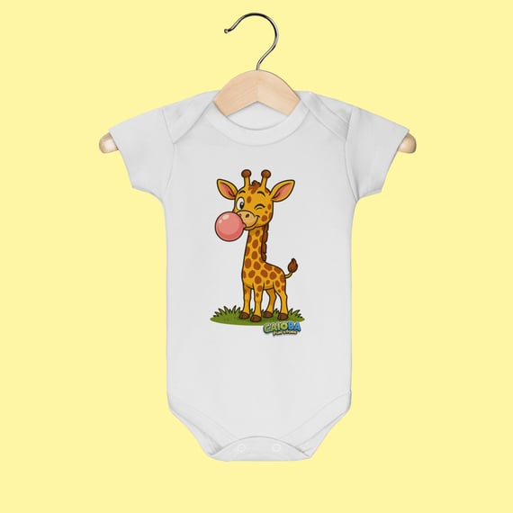 Body Infantil Girafa – 100% Algodão | Coleção Reino Animal do Caioba