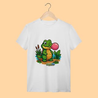 Camiseta T-shirt Adulto Unissex Jacaré – 100% Algodão | Coleção Reino Animal do Caioba