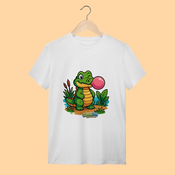 Camiseta T-shirt Adulto Unissex Jacaré – 100% Algodão | Coleção Reino Animal do Caioba