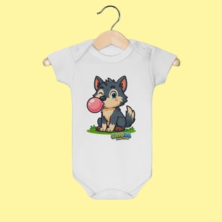 Body Infantil Lobinho – 100% Algodão | Coleção Reino Animal do Caioba