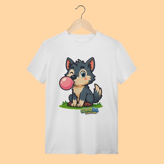 Camiseta T-shirt Adulto Unissex Lobinho – 100% Algodão | Coleção Reino Animal do Caioba
