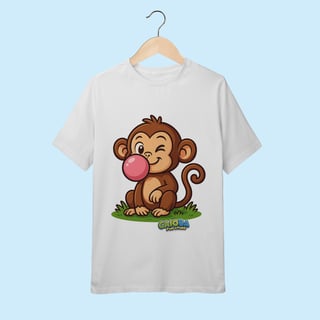 Nome do produto Camiseta Juvenil (10 a 14 anos) Macaco – 100% Algodão | Coleção Reino Animal do Caioba