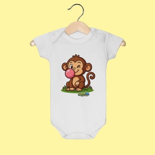 Body Infantil Macaco – 100% Algodão | Coleção Reino Animal do Caioba