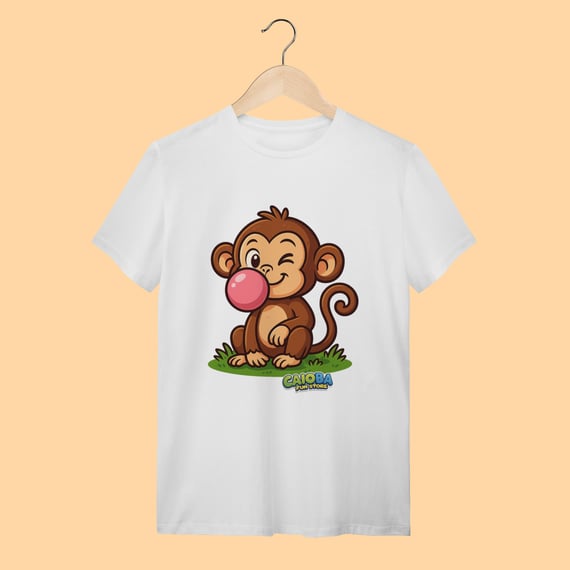 Camiseta T-shirt Unissex Macaco – 100% Algodão | Coleção Reino Animal do Caioba