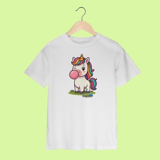 Camiseta Infantil (2 a 8 anos) Unicórnio – 100% Algodão | Coleção Reino Animal do Caioba