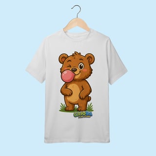 Camiseta Juvenil (10 a 14 anos) Ursinho – 100% Algodão | Coleção Reino Animal do Caioba