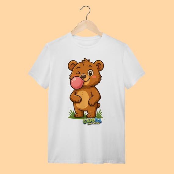 Camiseta T-shirt Unissex Ursinho – 100% Algodão | Coleção Reino Animal do Caioba