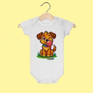 Body Infantil Cachorro – 100% Algodão | Coleção Reino Animal do Caioba