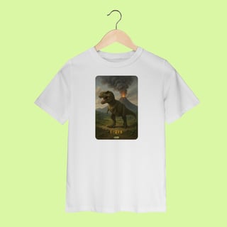 Nome do produto Camiseta Infantil (2 a 8 anos) T-Rex – 100% Algodão | Coleção Dinossauros