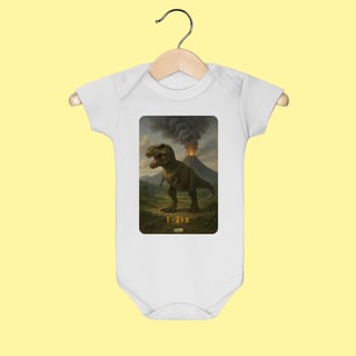 Nome do produto Body Infantil T-Rex – 100% Algodão | Coleção Dinossauros