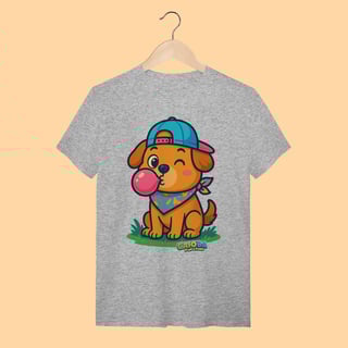 Nome do produto Camiseta T-shirt Adulto Unissex Cachorro com Bandana – 100% Algodão | Coleção Reino Animal do Caioba