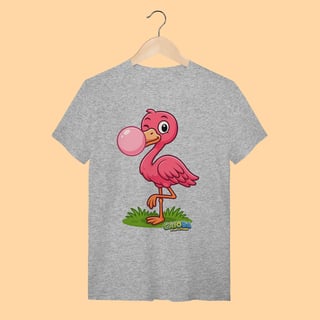 Nome do produto Camiseta T-shirt Adulto Unissex Flamingo – 100% Algodão | Coleção Reino Animal do Caioba