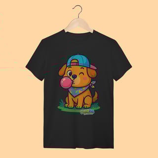Nome do produto Camiseta T-shirt Adulto Unissex Cachorro com Bandana – 100% Algodão | Coleção Reino Animal do Caioba