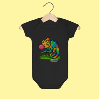 Nome do produto Body Infantil Camaleão – 100% Algodão | Coleção Reino Animal do Caioba