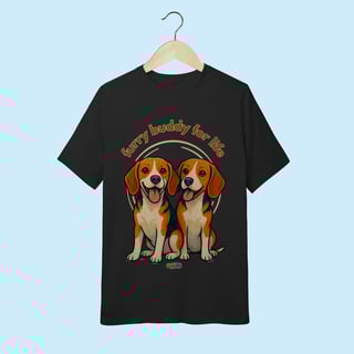 Nome do produto Camiseta Juvenil (10 a 14 anos) 2 Beagles – 100% Algodão | Coleção Amicão