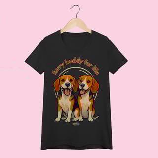Nome do produto Camiseta Baby Long Feminina 2 Beagles – 100% Algodão | Coleção Amicão