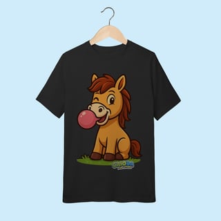 Nome do produto Camiseta Juvenil (10 a 14 anos) Cavalo – 100% Algodão | Coleção Reino Animal do Caioba