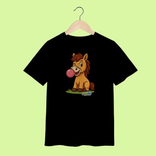 Nome do produto Camiseta Infantil (2 a 8 anos) Cavalo – 100% Algodão | Coleção Reino Animal do Caioba