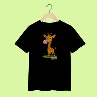 Nome do produto Camiseta Infantil (2 a 8 anos) Girafa – 100% Algodão | Coleção Reino Animal do Caioba