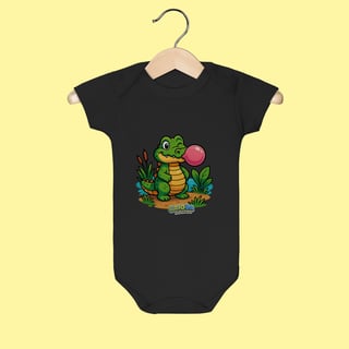 Nome do produto Body Infantil Jacaré – 100% Algodão | Coleção Reino Animal do Caioba