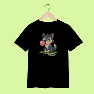 Nome do produto Camiseta Infantil (2 a 8 anos) Lobinho – 100% Algodão | Coleção Reino Animal do Caioba