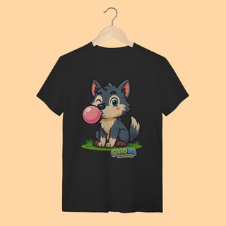 Nome do produto Camiseta T-shirt Adulto Unissex Lobinho – 100% Algodão | Coleção Reino Animal do Caioba