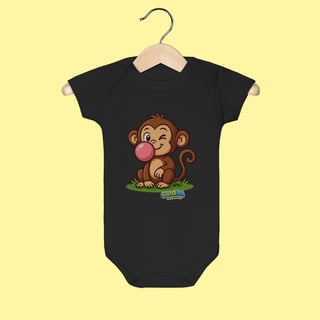 Nome do produto Body Infantil Macaco – 100% Algodão | Coleção Reino Animal do Caioba