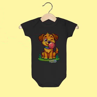 Nome do produto Body Infantil Cachorro – 100% Algodão | Coleção Reino Animal do Caioba