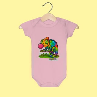 Nome do produto Body Infantil Camaleão – 100% Algodão | Coleção Reino Animal do Caioba