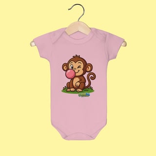 Nome do produto Body Infantil Macaco – 100% Algodão | Coleção Reino Animal do Caioba