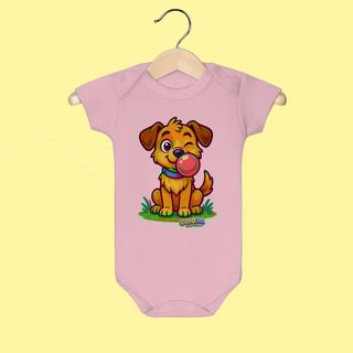 Nome do produto Body Infantil Cachorro – 100% Algodão | Coleção Reino Animal do Caioba