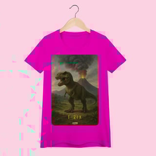 Nome do produto Camiseta Baby Long Feminina T-Rex – 100% Algodão | Coleção Dinossauros