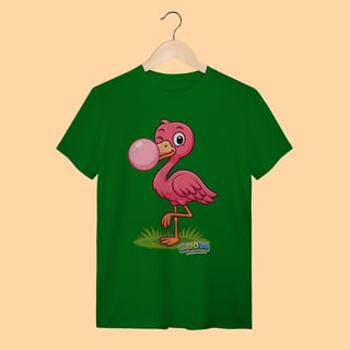 Nome do produto Camiseta T-shirt Adulto Unissex Flamingo – 100% Algodão | Coleção Reino Animal do Caioba