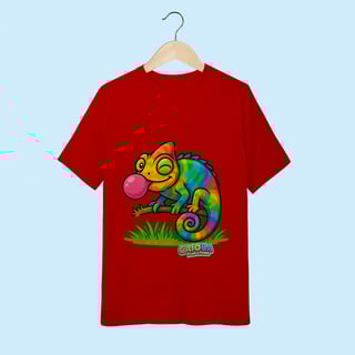 Nome do produto Camiseta Juvenil (10 a 14 anos) Camaleão – 100% Algodão | Coleção Reino Animal do Caioba