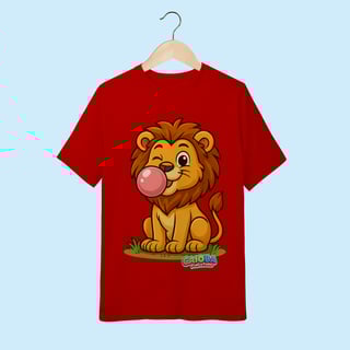 Nome do produto Camiseta Juvenil (10 a 14 anos) Leão – 100% Algodão | Coleção Reino Animal do Caioba